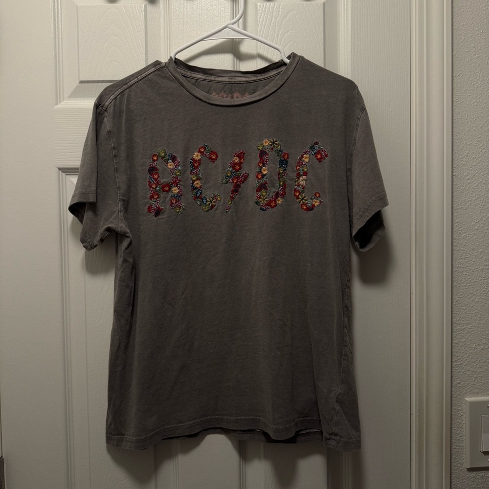 Lucky Brand AC/DC Logo Gray Graphic Tee